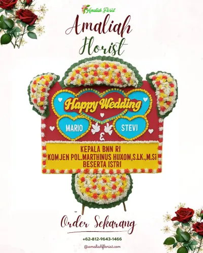 Karangan Papan Bunga Pernikahan di Tanurejo